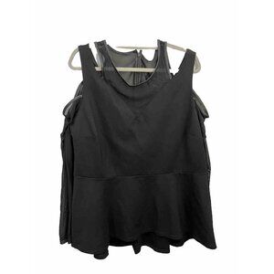 REBEL Wilson X Angels Blouse Sheer Cold Shoulder Black Women 2X